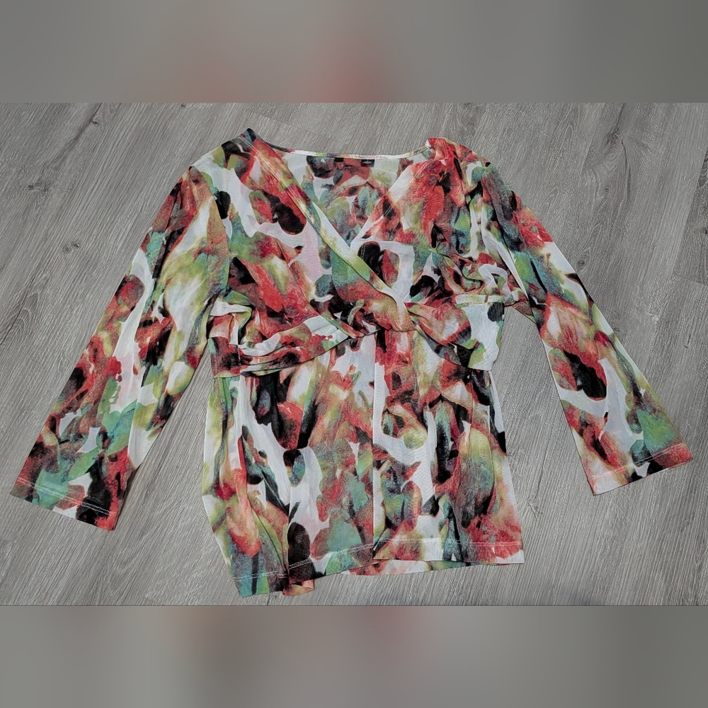 Multicolor Abstract Print Women's Top